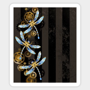 Design with Mechanical Dragonflies ( Steampunk ) Sticker